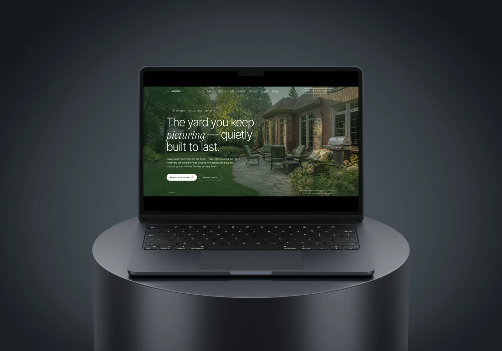 Evergreen — Residential Landscaping website mockup by I&J Agency